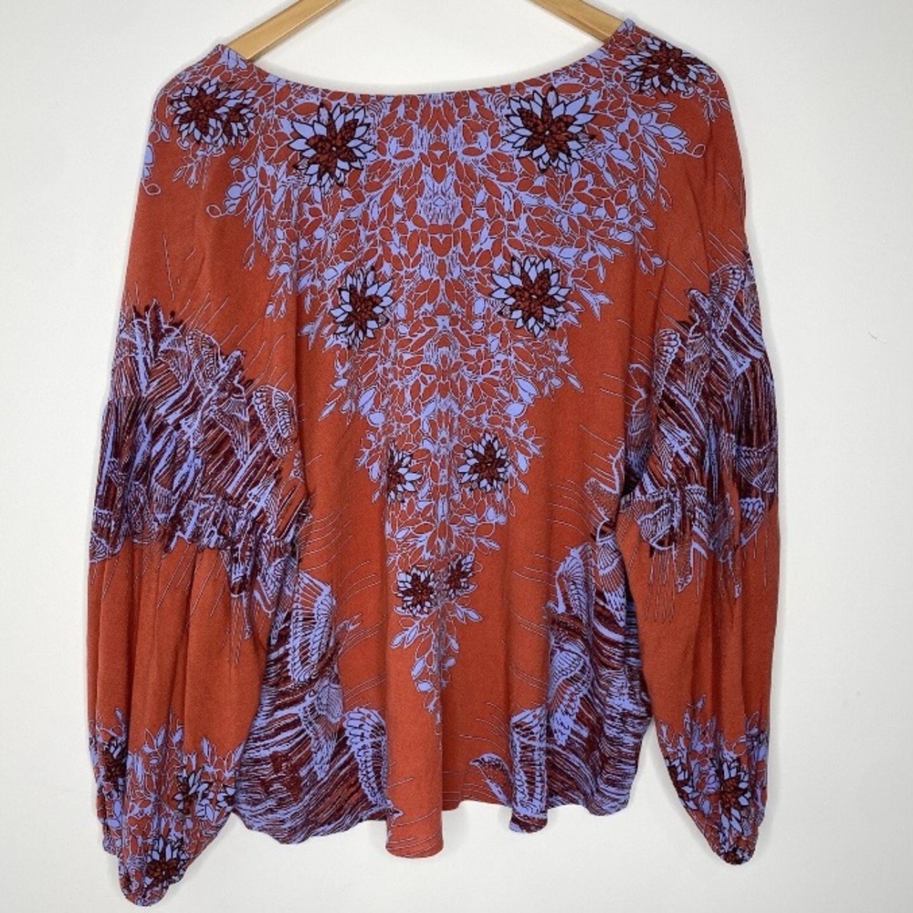 Free People Birds of a Feather Boho Peasant Blouse Top Women’s Size Medium - Picture 6 of 6